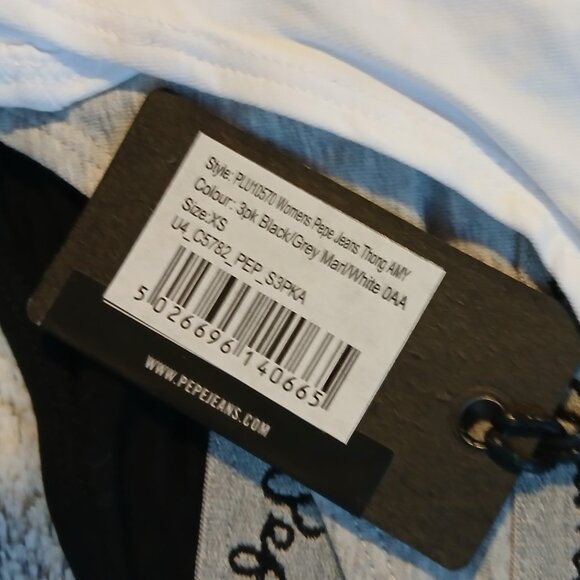 New Pepe Jean's Women's 3 Pack Amy Thong SZ XS NWT - Picture 3 of 6